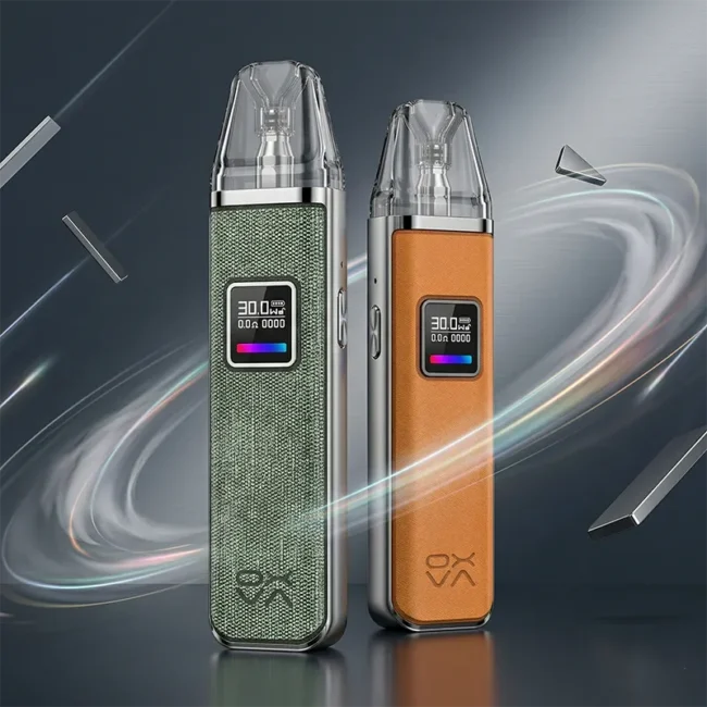OXVA XLIM PRO 小蠻牛電子煙主機產品主圖。機身採用高質感炫彩虹光漸層設計，側面配有精準氣流調節閥。底部清晰顯示 OXVA 標誌，中間 OLED 螢幕清晰顯示30W 當前瓦數、0.8Ω 煙彈電阻與吸吮口數。主機搭載 1000mAh 大電池，支援 30W 強勁輸出與頂部注油防漏煙彈，口碑爆棚小煙推薦。