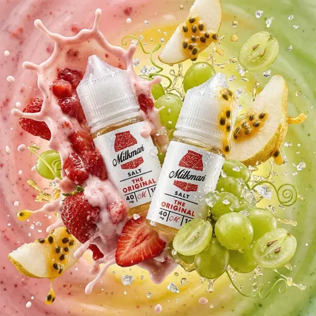 牛奶超人 The Milkman 奶爸煙油主圖，展示 30ml 35mg 經典牛奶口味尼古丁鹽。